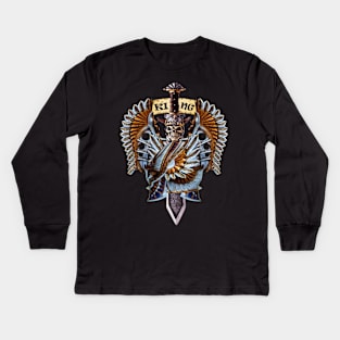 Batiamo - Skull blade with wings - King Kids Long Sleeve T-Shirt